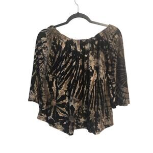 Kathmandu Imports Boho Tie Dye Crop Top Shirt Festival Flared Sleeves Size S M